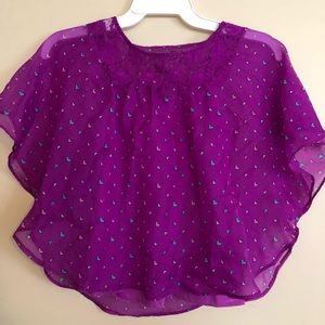 Purple shirt to overlay matching tang top